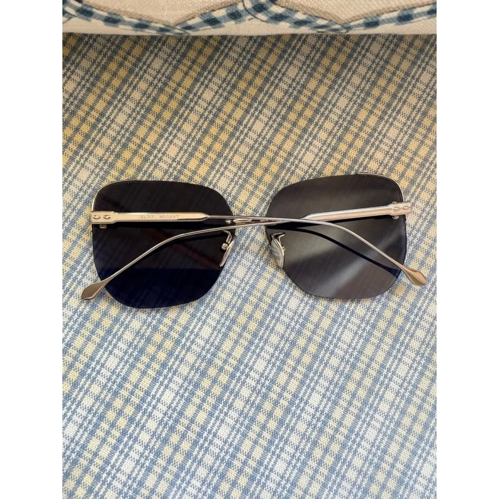 New Isabel Marant Blue Silver Rimless Sunglasses -Flaw - Picture 5 of 7